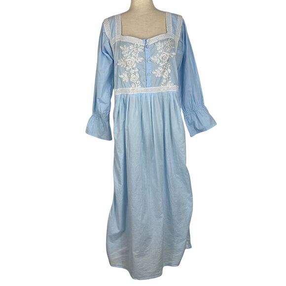 Vintage Other - Vintage Nightgown Victorian Peasant Prairie Long Sleeve Sheer Sleepwear Pajamas